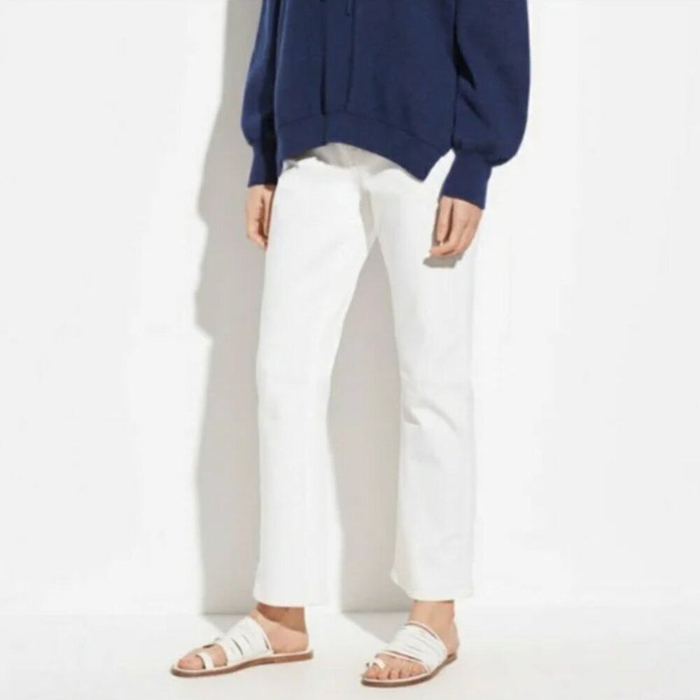 Vince Kick Boot Jeans in White Denim